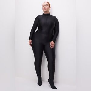 SOLD Good American Black High Shine Compression Long Sleeve Catsuit size 5 (2X)